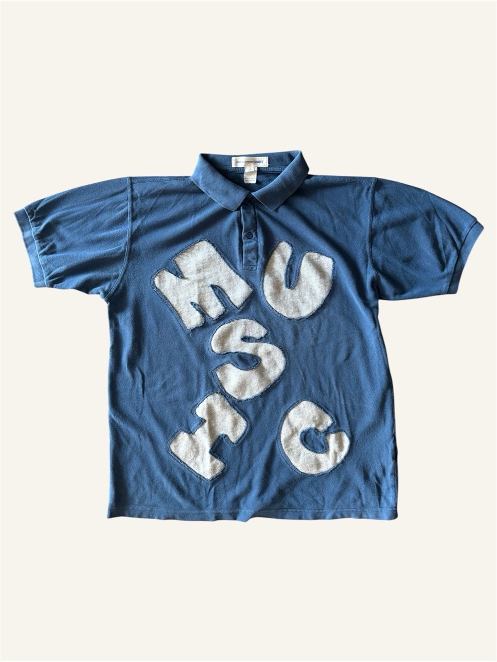 Rare Comme des Garçons SHIRT Applique Polo — Size L